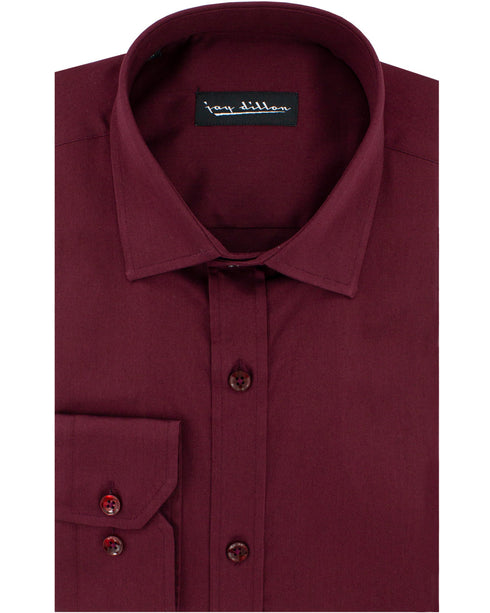 Burgundy Cotton Sateen Shirt